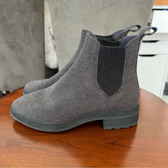 Rothy’s Merino Blend Utility Boot with Lug Sole - Graphite Brown - Size 7.5